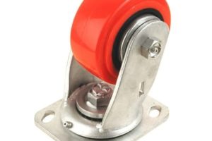 4" Heavy Duty Red Caster with Roller Bearing